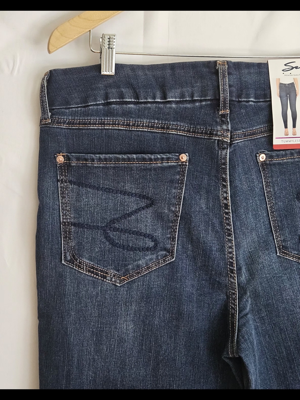 Seven 7 Tummyless High Rise Skinny Jeans Women's Size 14 Dark Wash NWT - Picture 6 of 15